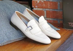 Corrente Hirschleder Slip-On Loafer Weiß
