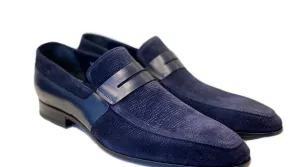 Corrente Wildleder Penny Loafer Marineblau