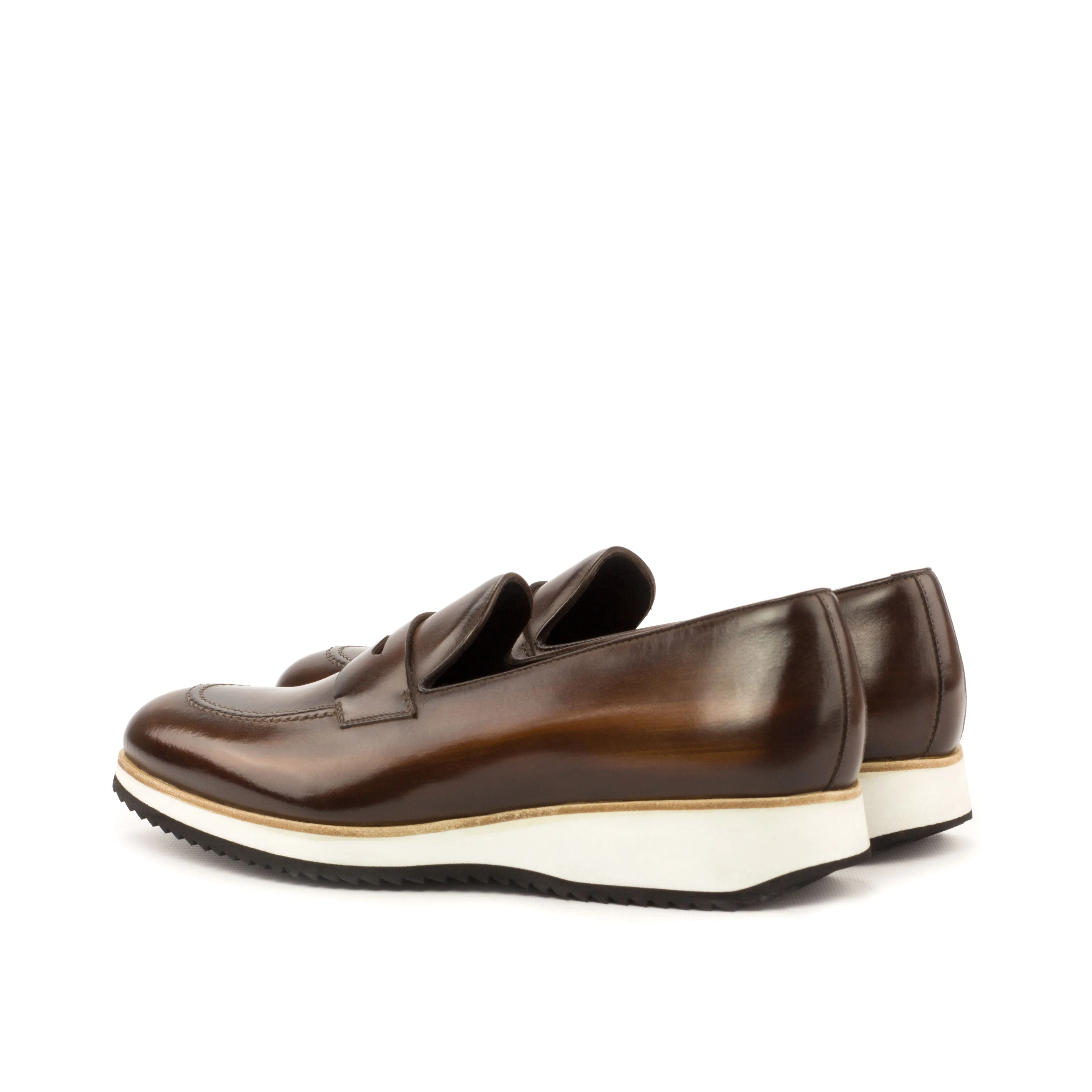 Dapperfam Schuhe DapperFam Luciano in Braun Herren-Handbemalte Patina-Loafer