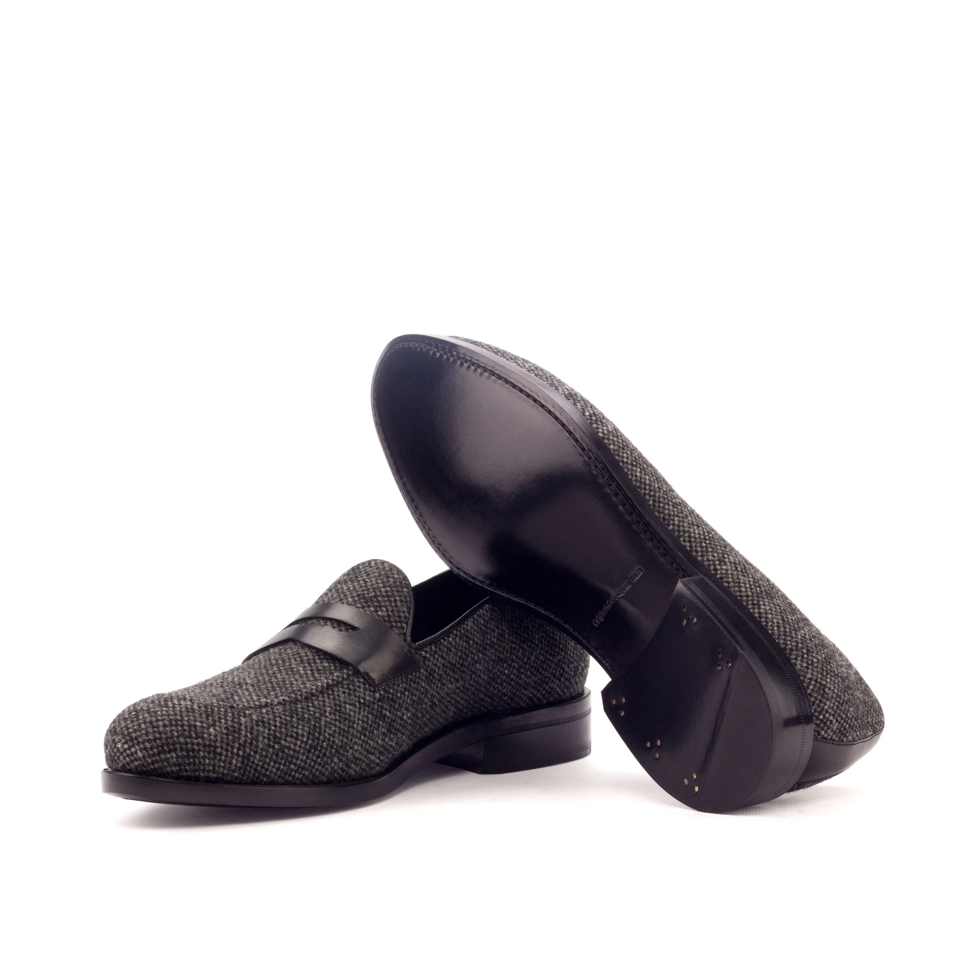 Dapperfam Schuhe DapperFam Luciano in Nagelkopf / Schwarz Herren Maßschuh & Italienischer Leder Loafer