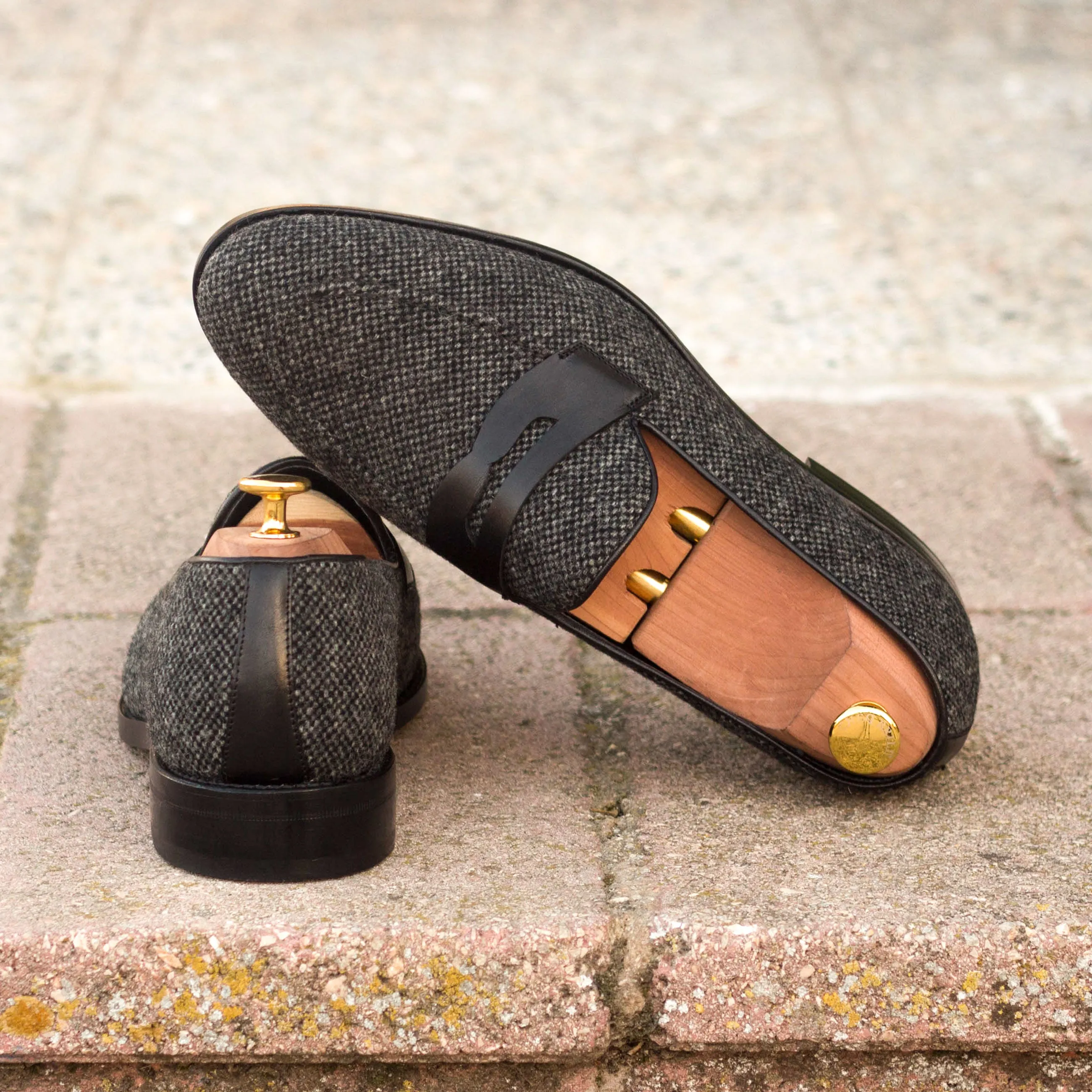 Dapperfam Schuhe DapperFam Luciano in Nagelkopf / Schwarz Herren Maßschuh & Italienischer Leder Loafer