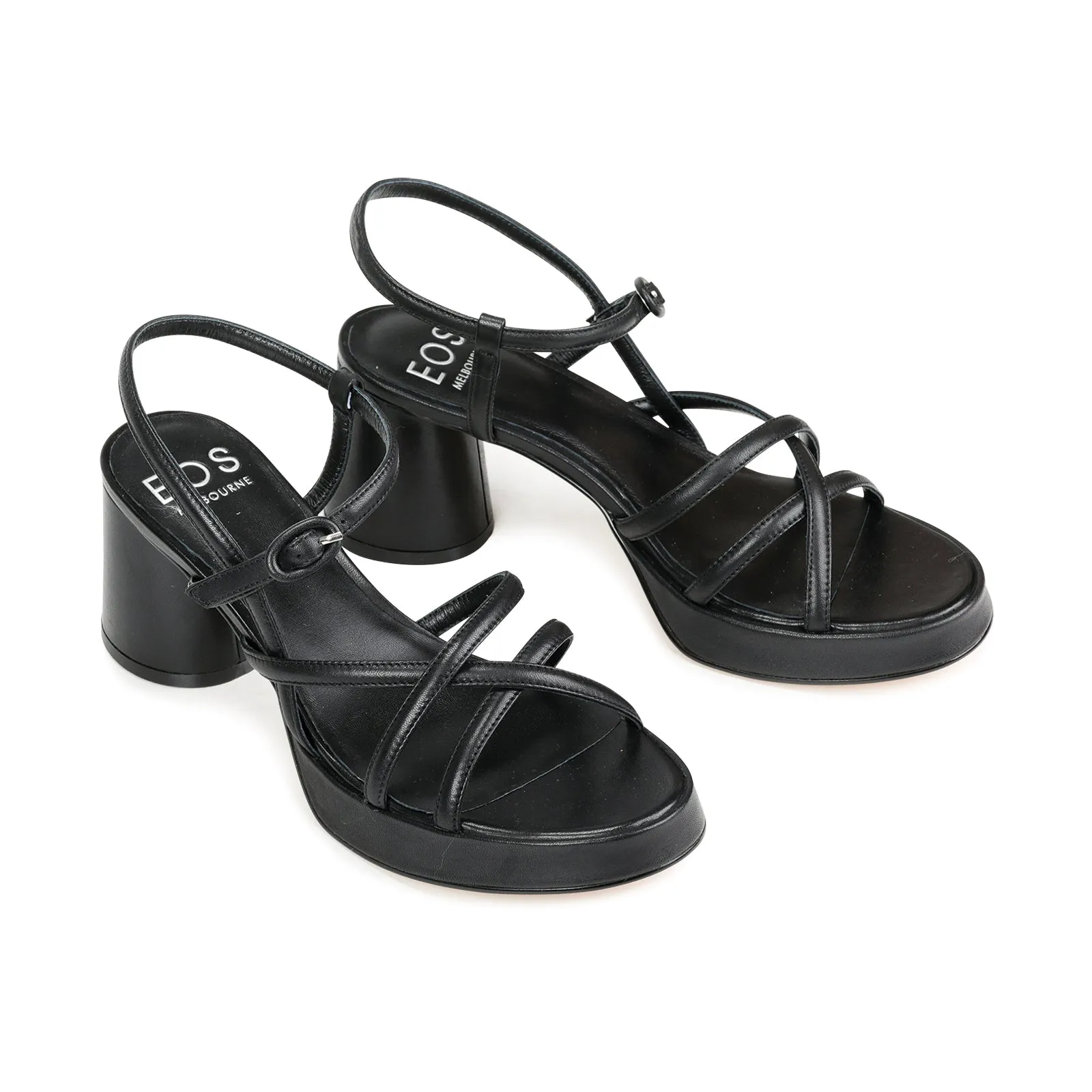 DORIANO LEDER ABSATZ SANDALEN