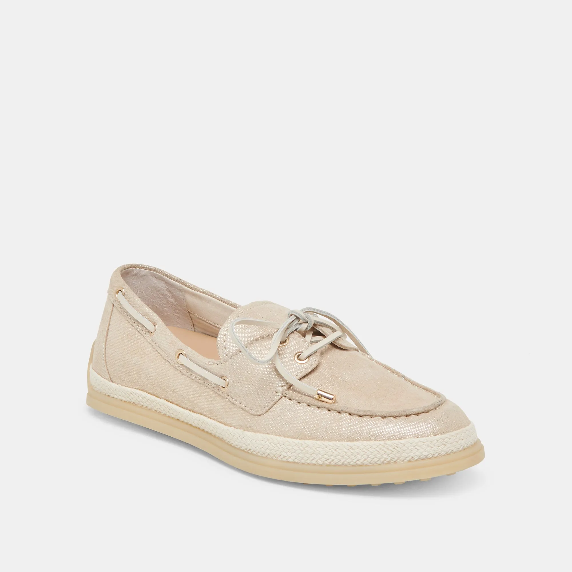 DORIS LOAFERS TAUBE METALLIC GEWEBT