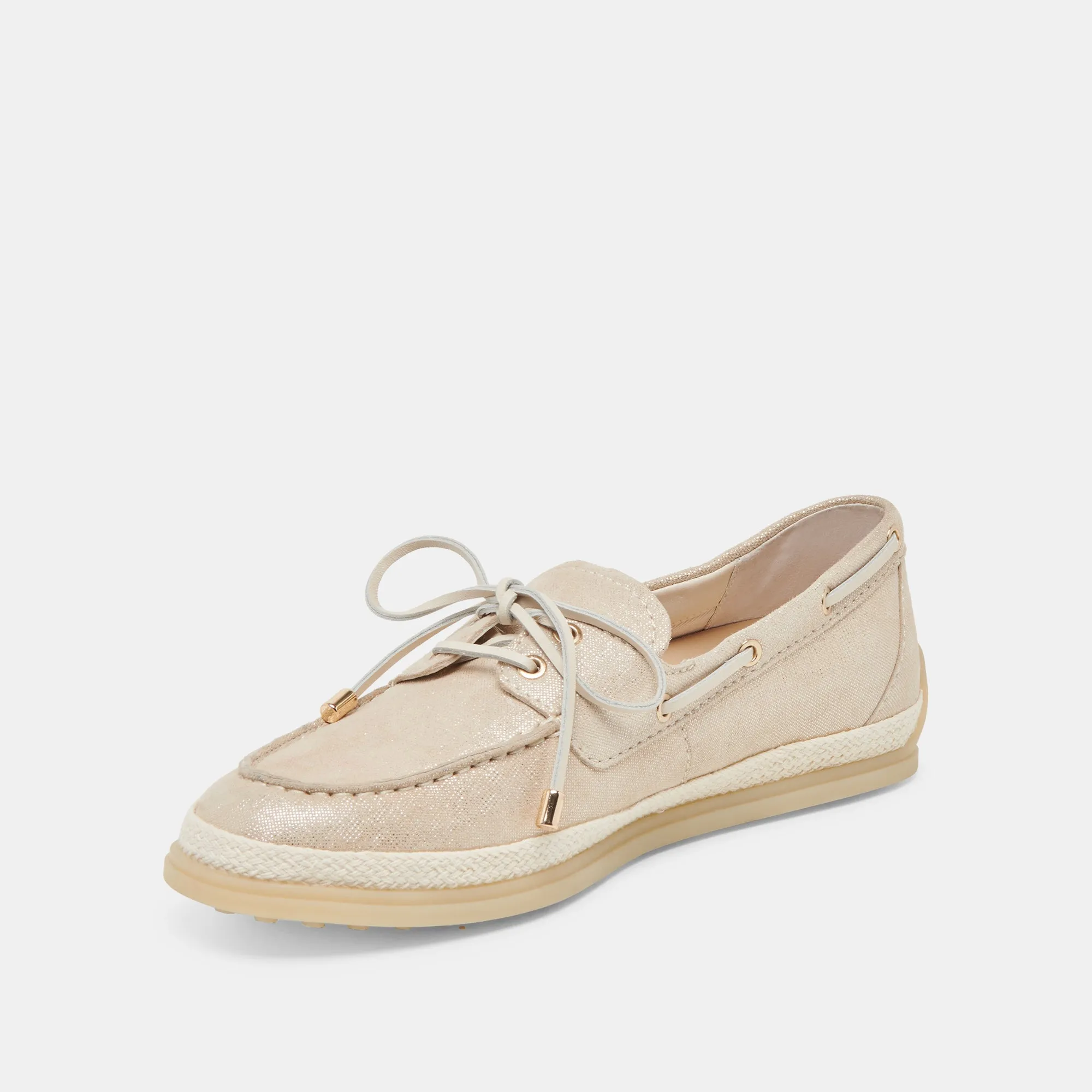DORIS LOAFERS TAUBE METALLIC GEWEBT