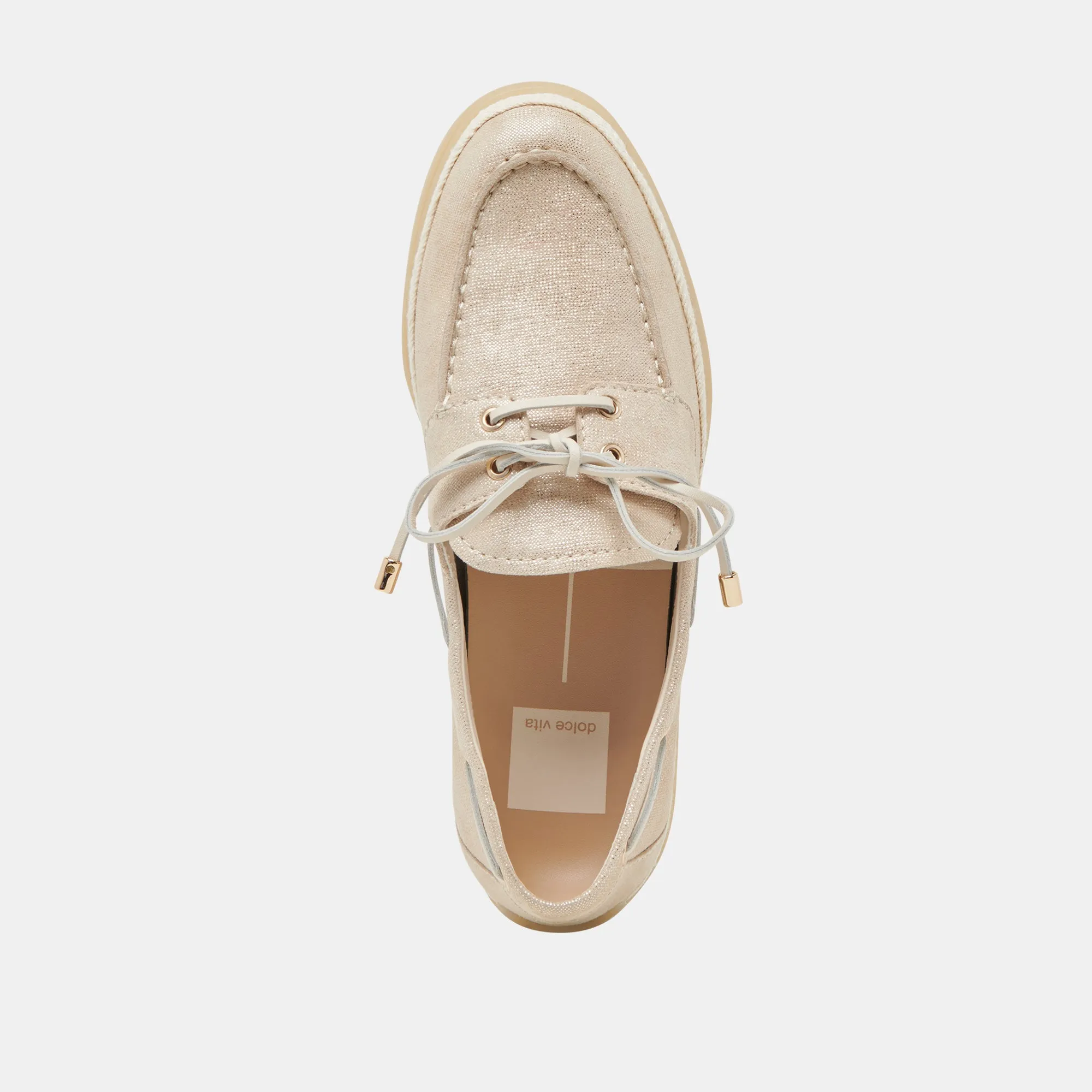 DORIS LOAFERS TAUBE METALLIC GEWEBT