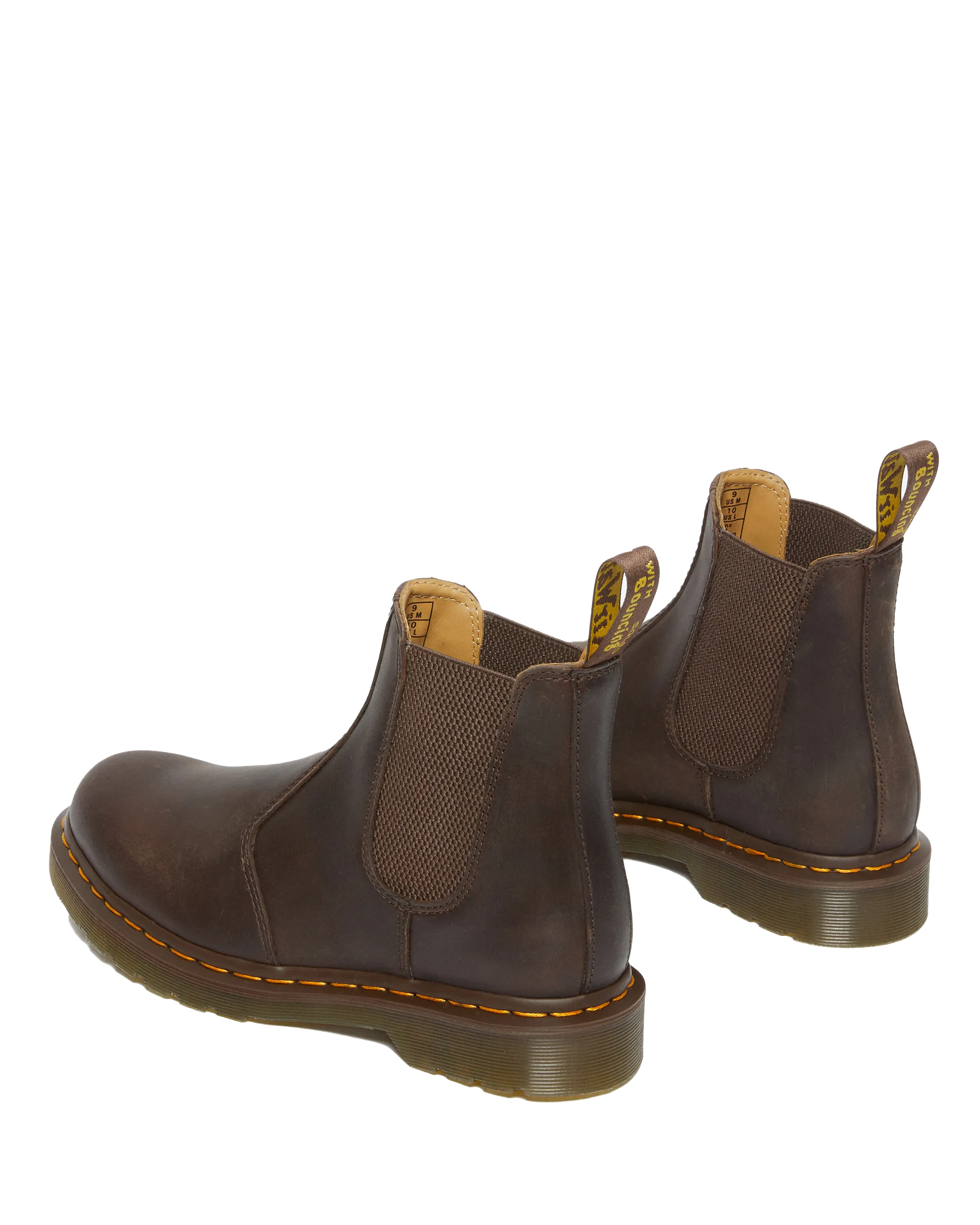 Dr. Martens Schuhe 2976 Gelbe Naht Crazy Horse Chelsea Stiefel in Dunkelbraun