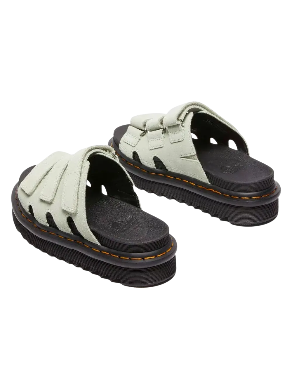 Dr. Martens Schuhe Raine Slide EH Wildleder Sandalen in Salbeigrün