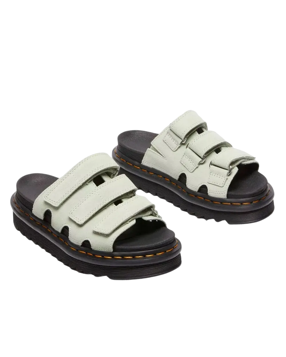 Dr. Martens Schuhe Raine Slide EH Wildleder Sandalen in Salbeigrün