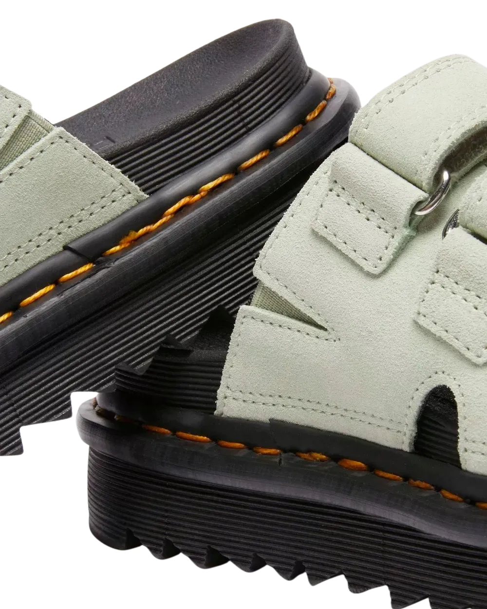 Dr. Martens Schuhe Raine Slide EH Wildleder Sandalen in Salbeigrün