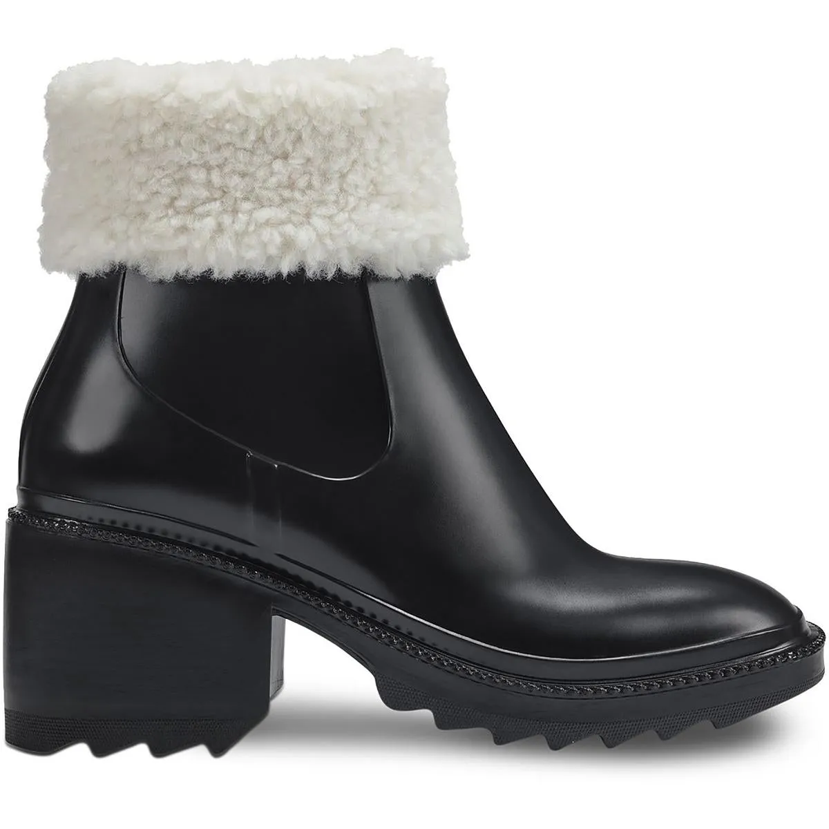 Eadin Damen Regenstiefel mit Kunstfellfutter und Kunstfellbesatz