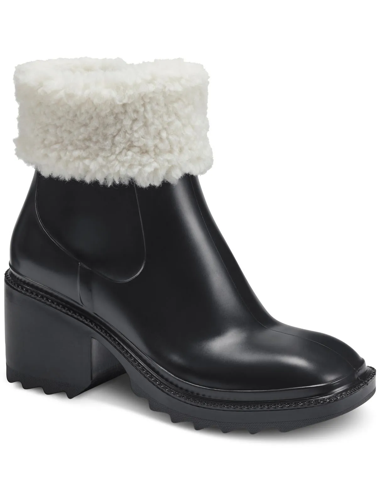 Eadin Damen Regenstiefel mit Kunstfellfutter und Kunstfellbesatz