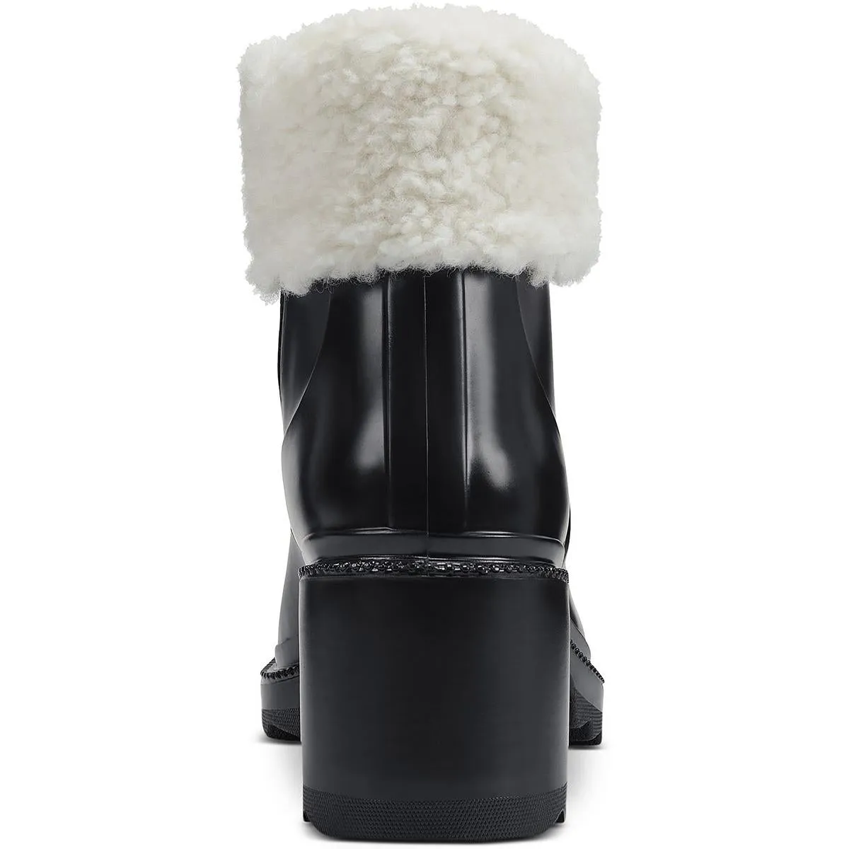 Eadin Damen Regenstiefel mit Kunstfellfutter und Kunstfellbesatz