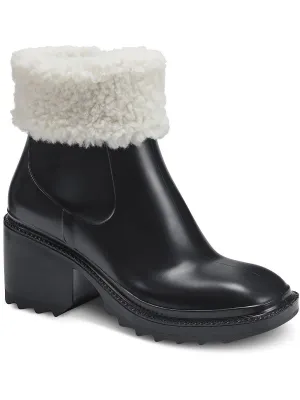 Eadin Damen Regenstiefel mit Kunstfellfutter und Kunstfellbesatz