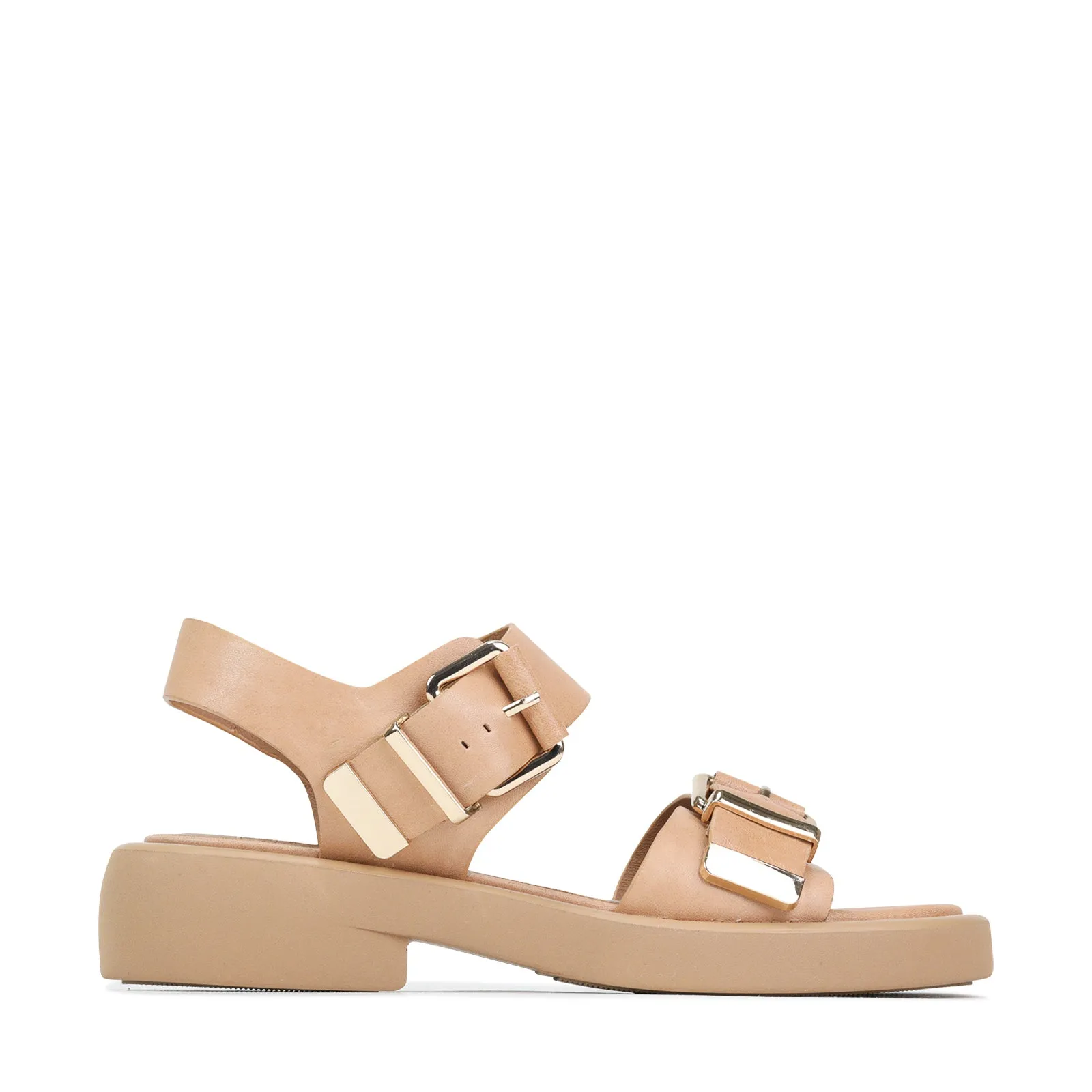 ELE PLATTFORM-SANDALEN AUS LEDER