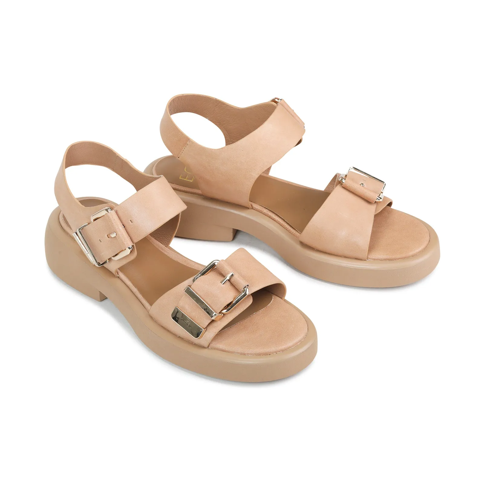 ELE PLATTFORM-SANDALEN AUS LEDER