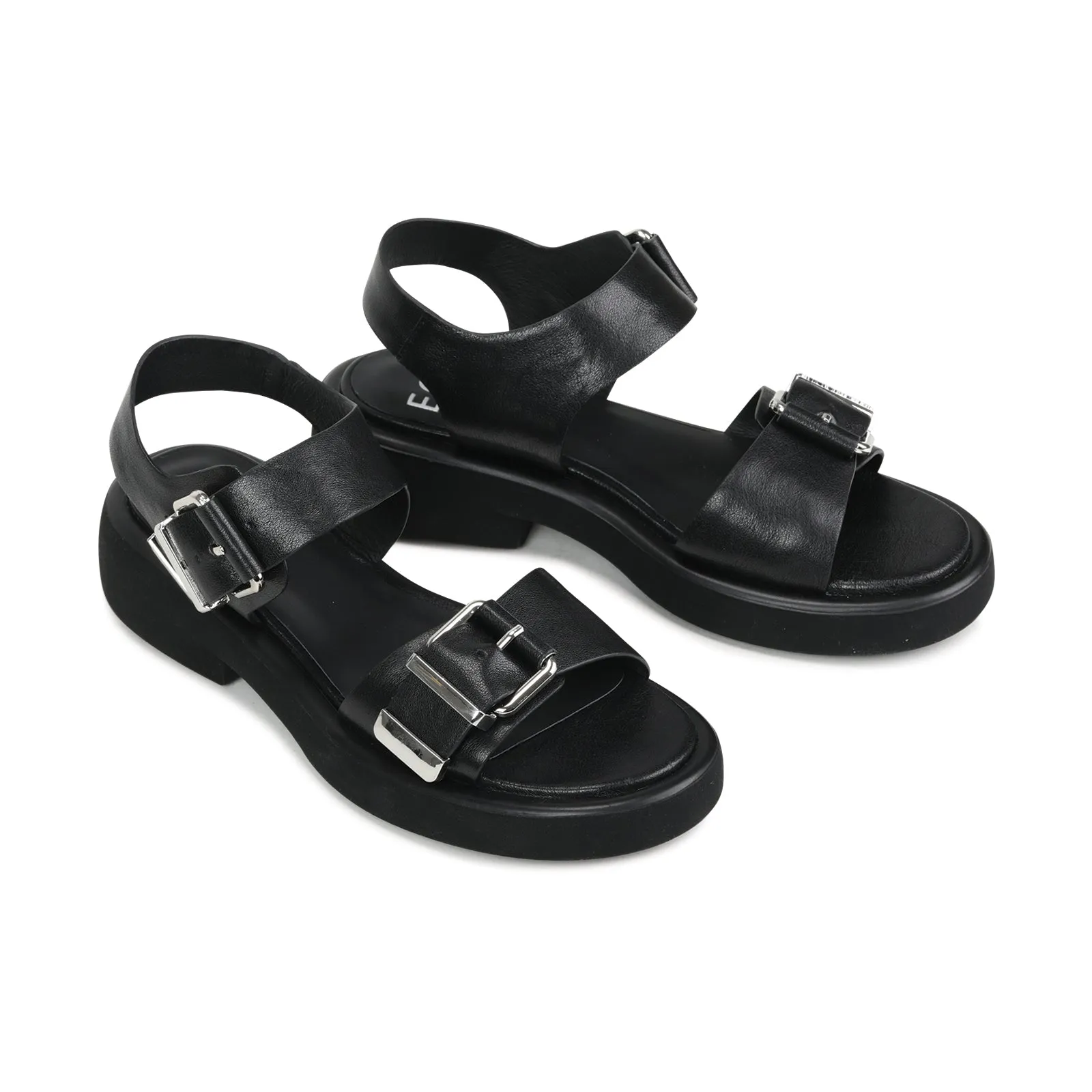 ELE PLATTFORM-SANDALEN AUS LEDER