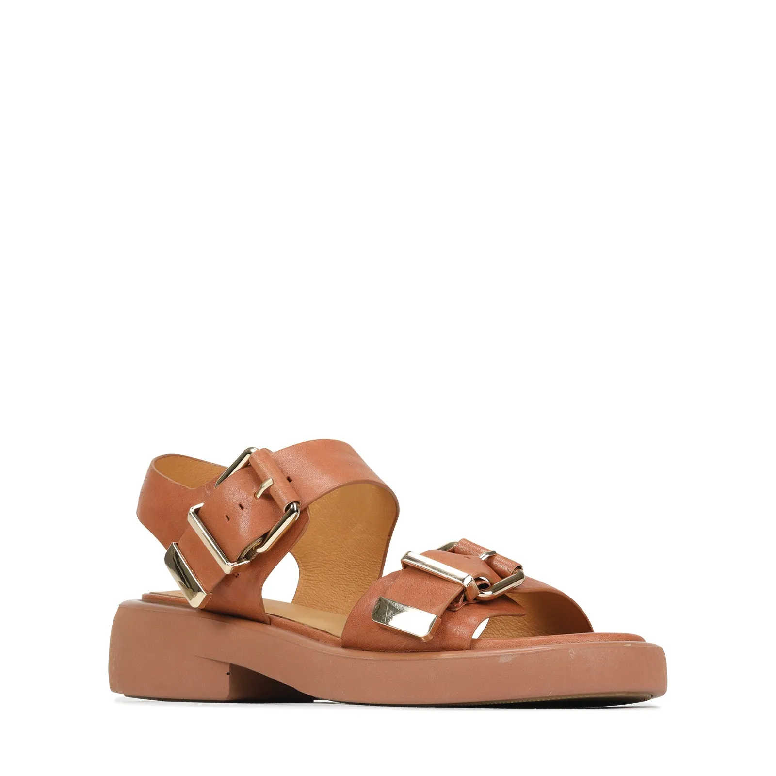 ELE PLATTFORM-SANDALEN AUS LEDER