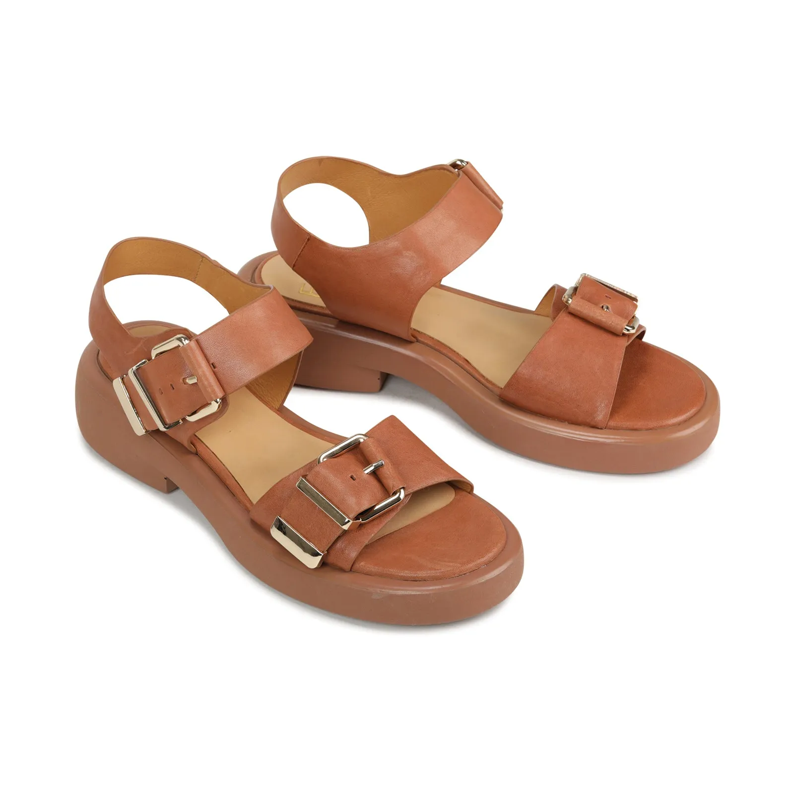 ELE PLATTFORM-SANDALEN AUS LEDER