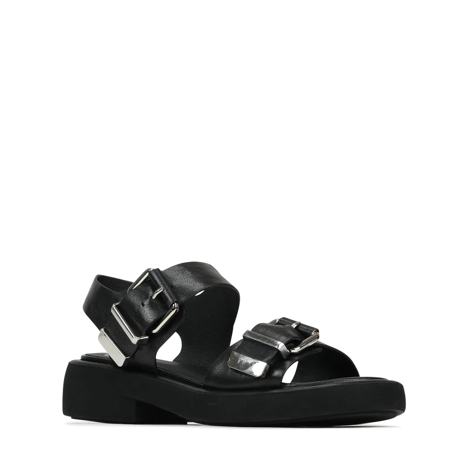 ELE PLATTFORM-SANDALEN AUS LEDER