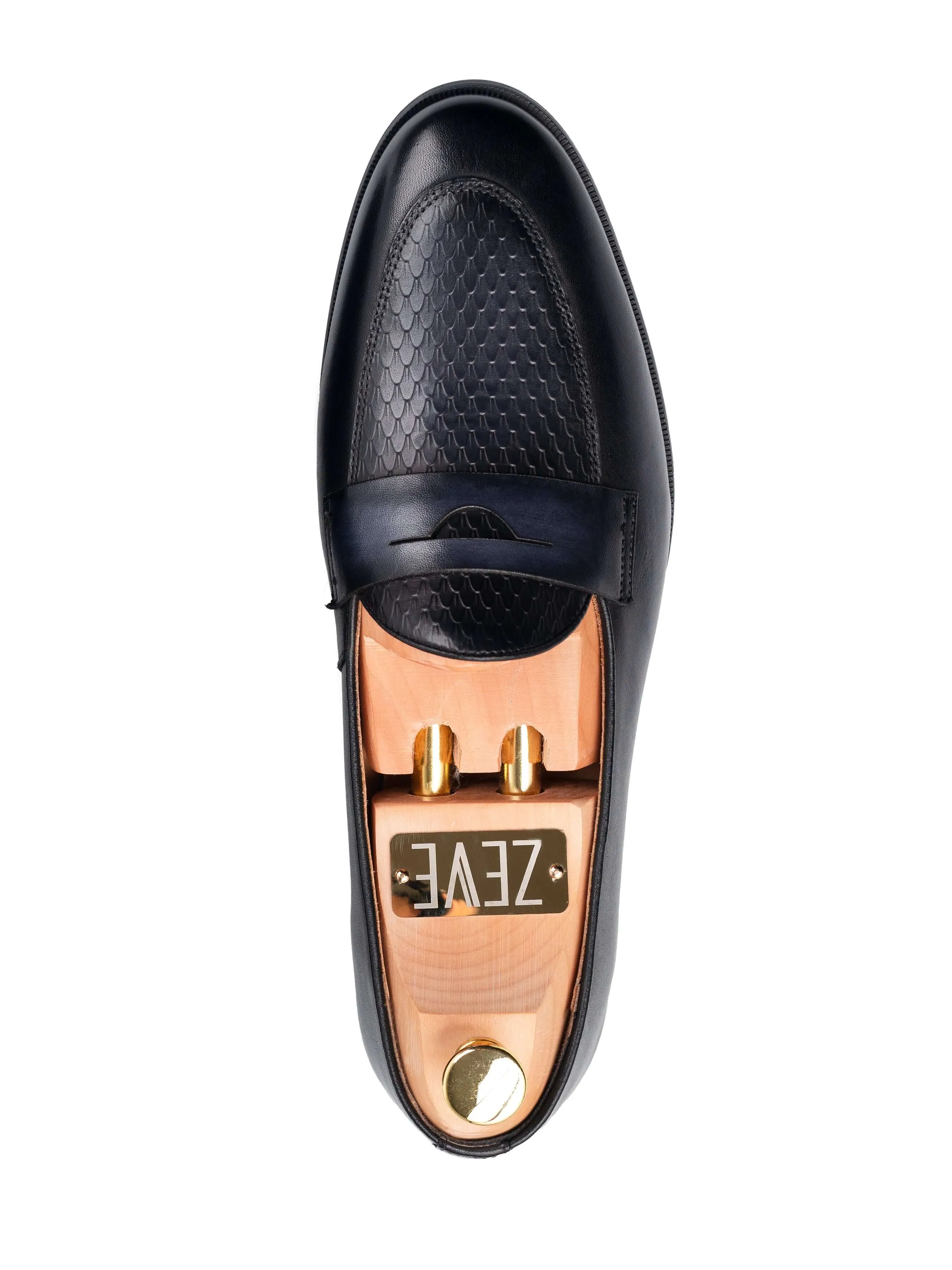 Enzo Belgian Loafer - Schwarz Grau (Handbemalte Patina)