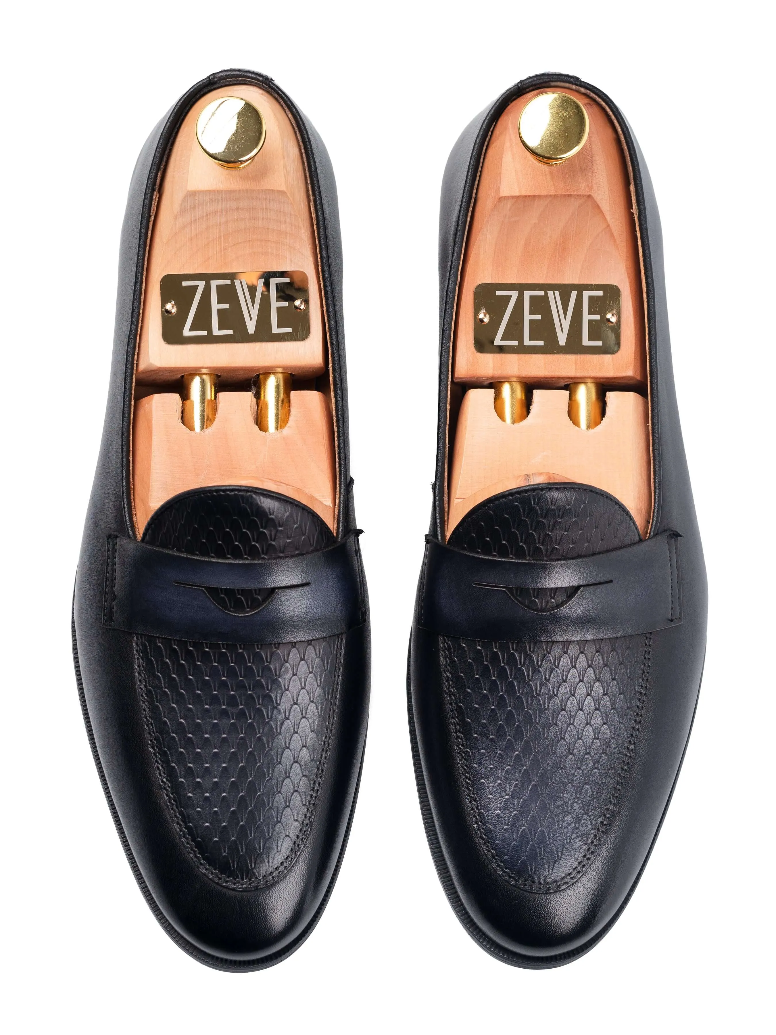 Enzo Belgian Loafer - Schwarz Grau (Handbemalte Patina)