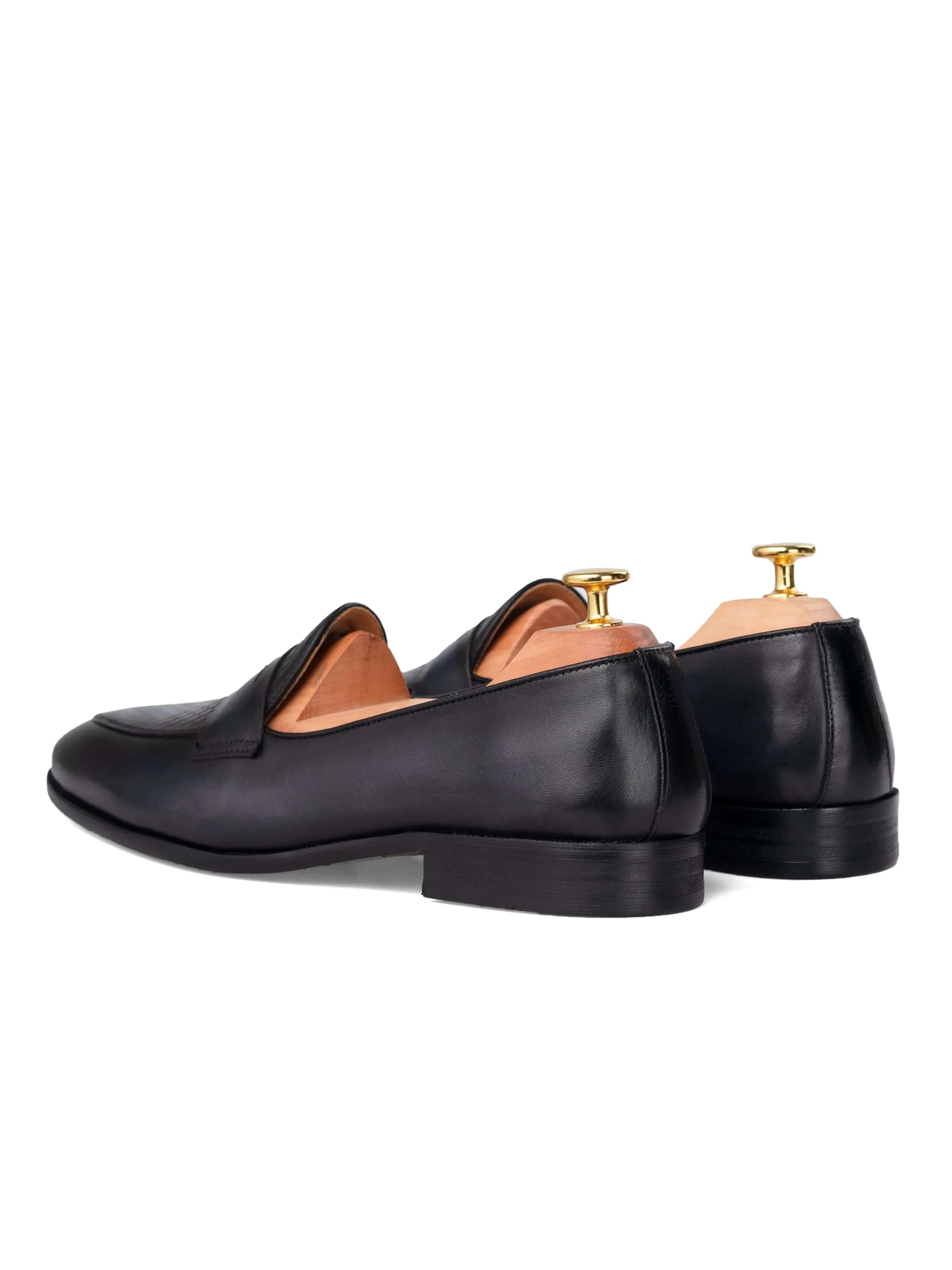 Enzo Belgian Loafer - Schwarz Grau (Handbemalte Patina)