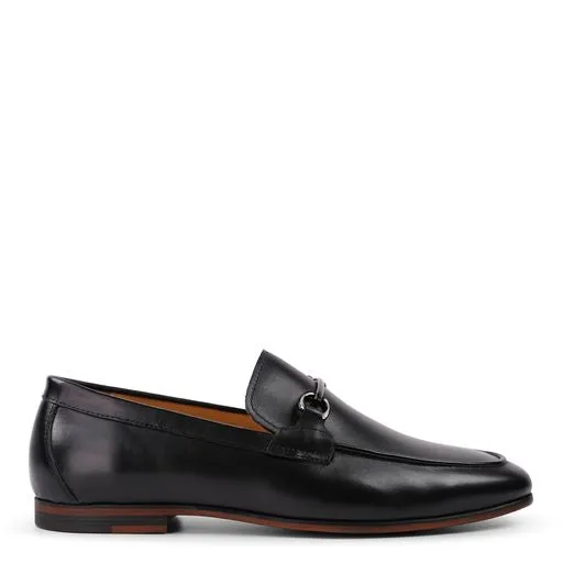 Ethan Schwarzes Kalbsleder-Loafer