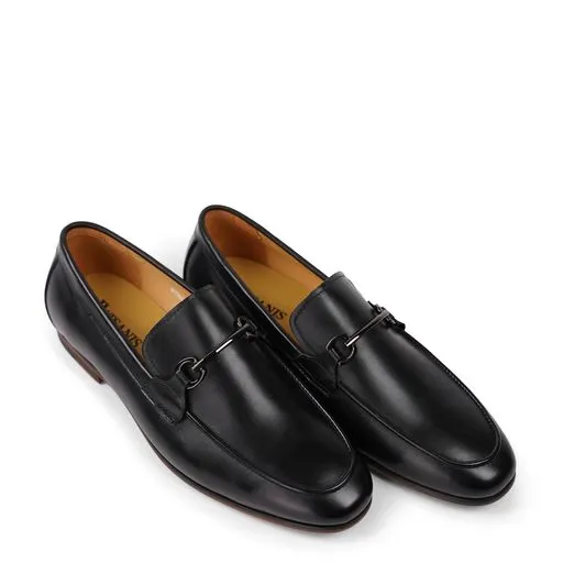 Ethan Schwarzes Kalbsleder-Loafer