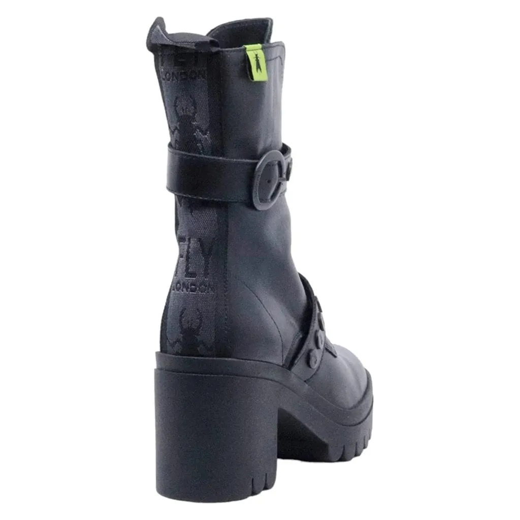 Fly London Tama888Fly Leder Stiefeletten für Damen mit Blockabsatz und Reißverschluss