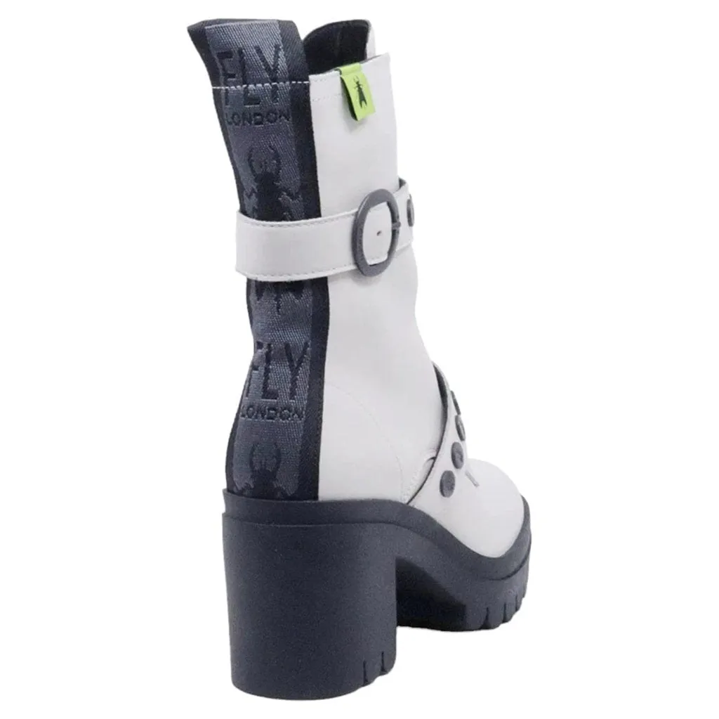 Fly London Tama888Fly Leder Stiefeletten für Damen mit Blockabsatz und Reißverschluss