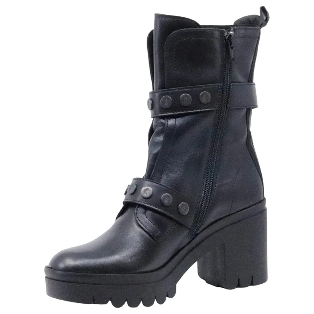 Fly London Tama888Fly Leder Stiefeletten für Damen mit Blockabsatz und Reißverschluss
