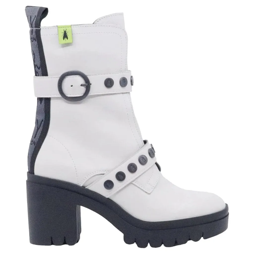 Fly London Tama888Fly Leder Stiefeletten für Damen mit Blockabsatz und Reißverschluss