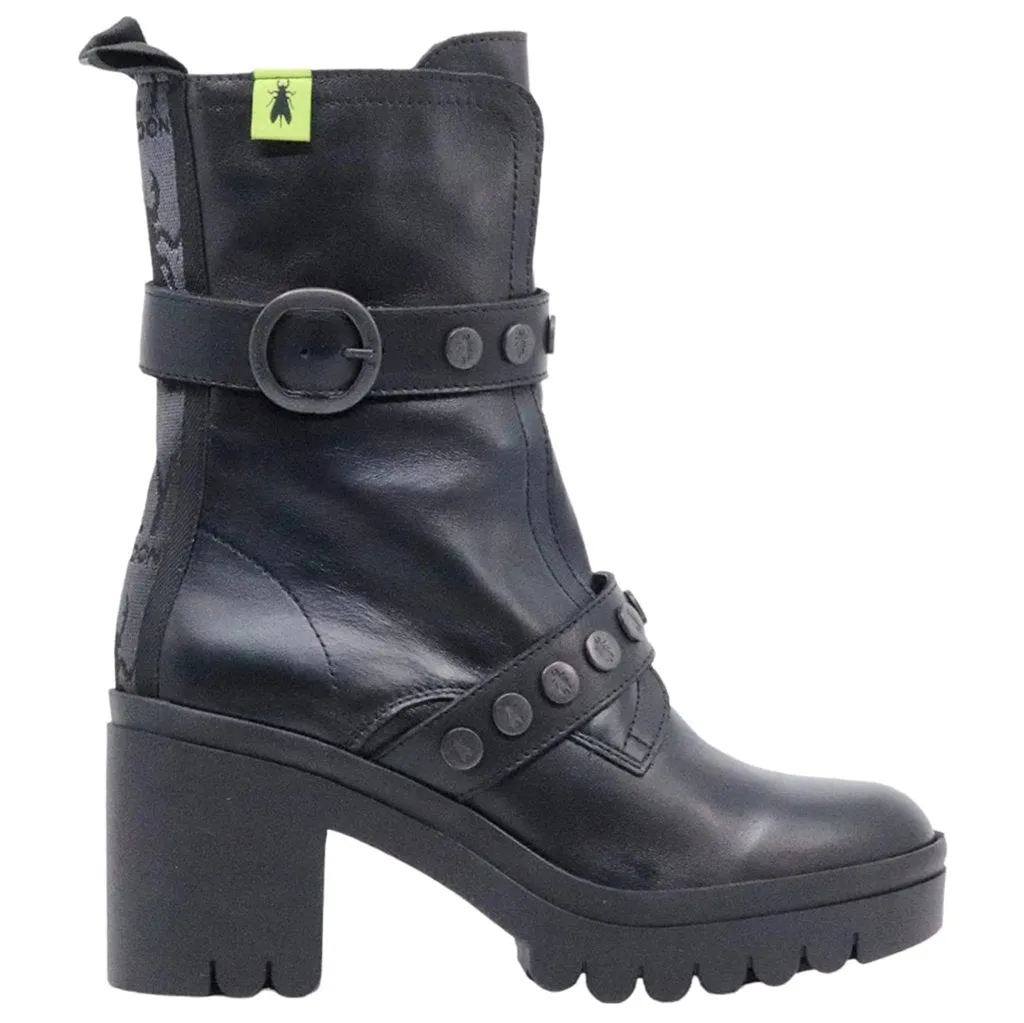 Fly London Tama888Fly Leder Stiefeletten für Damen mit Blockabsatz und Reißverschluss