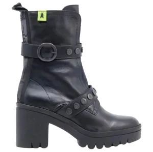 Fly London Tama888Fly Leder Stiefeletten für Damen mit Blockabsatz und Reißverschluss