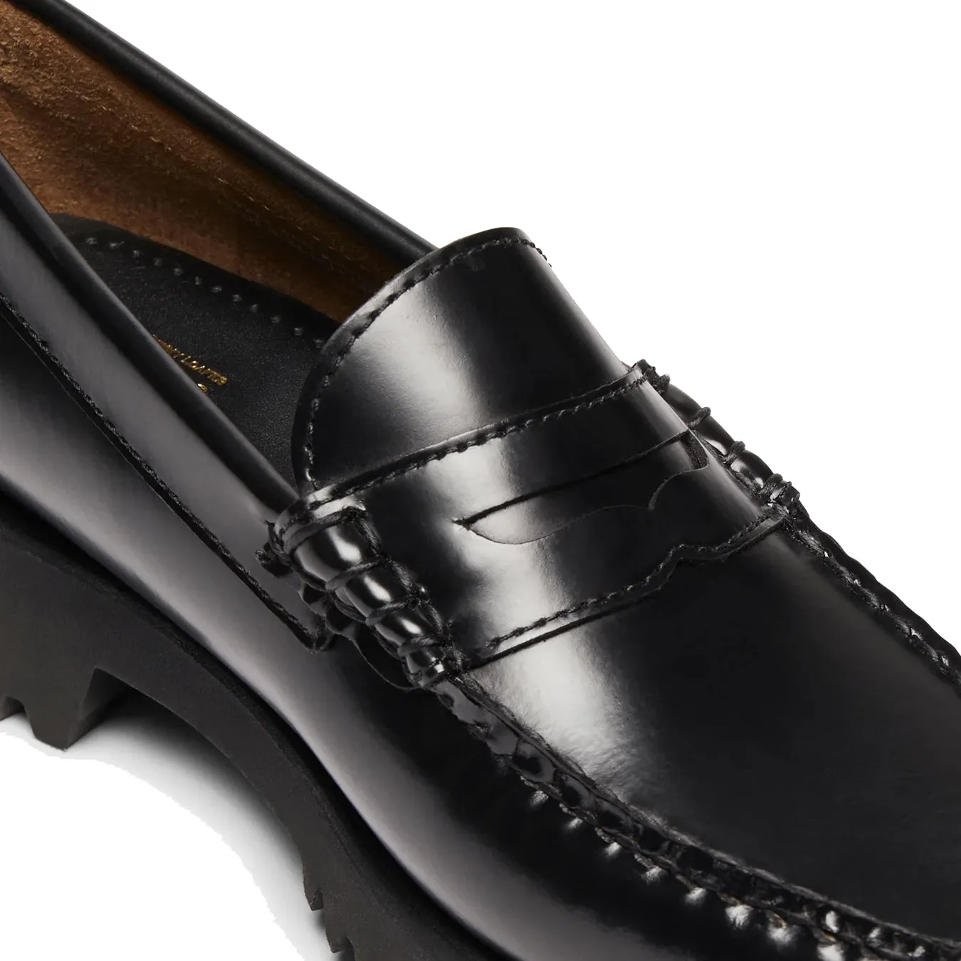 G.H.Bass Damen Weejuns 90er Jahre Penny Loafers Schwarz Leder