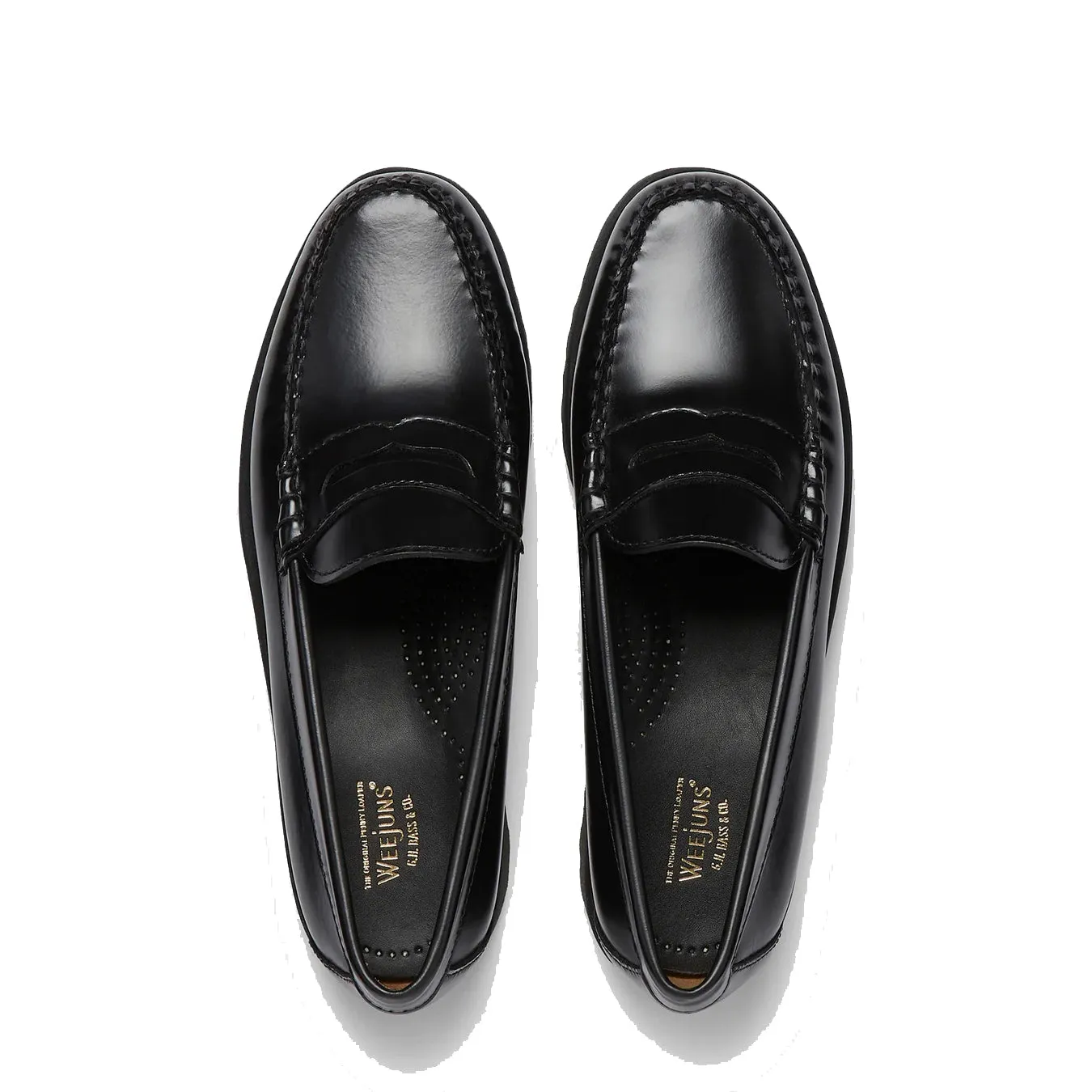 G.H.Bass Damen Weejuns 90er Jahre Penny Loafers Schwarz Leder