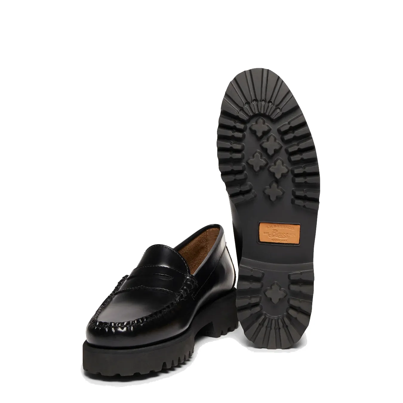 G.H.Bass Damen Weejuns 90er Jahre Penny Loafers Schwarz Leder