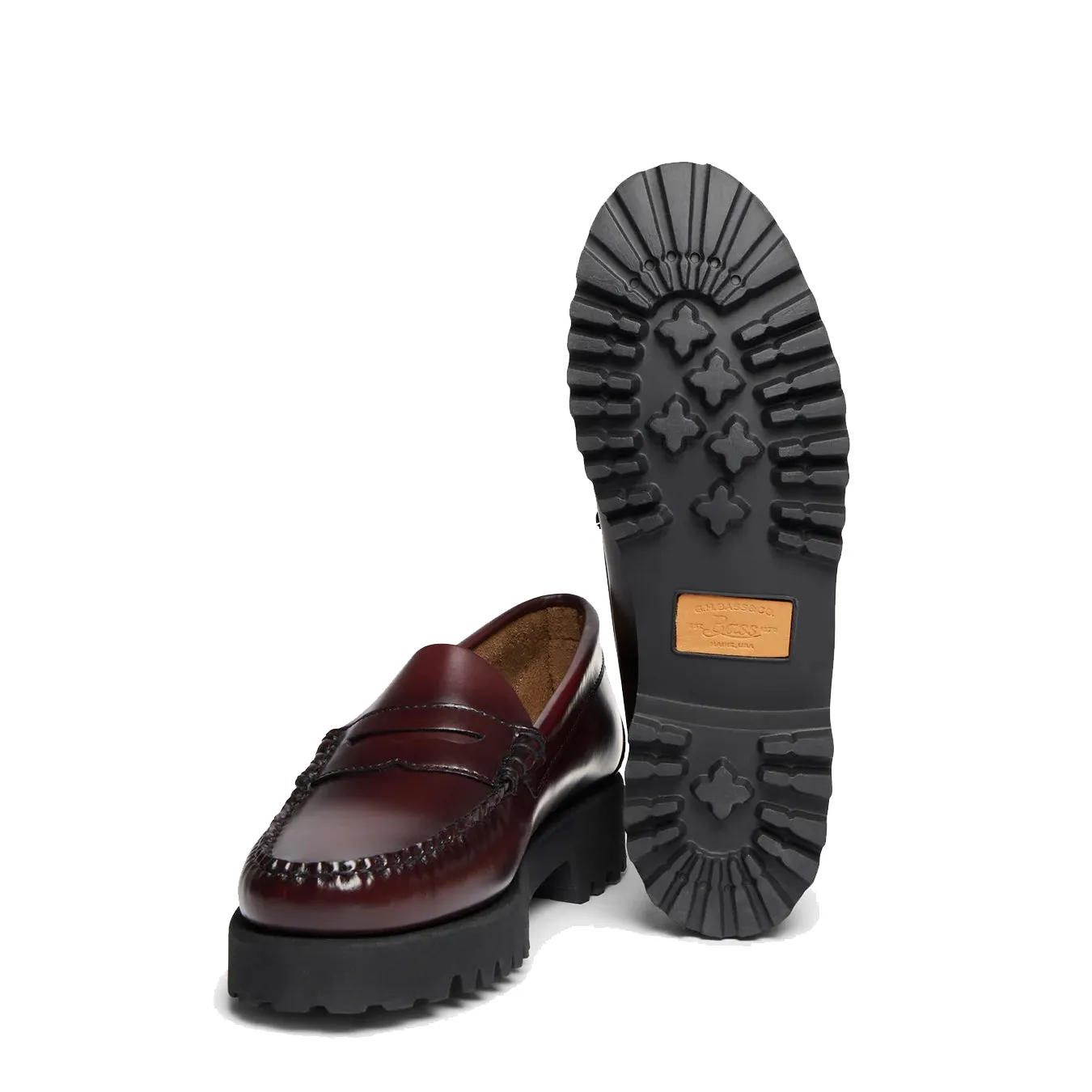 G.H.Bass Damen Weejuns 90er Jahre Penny Loafers Weinrot Leder G.H.Bass Schuhe