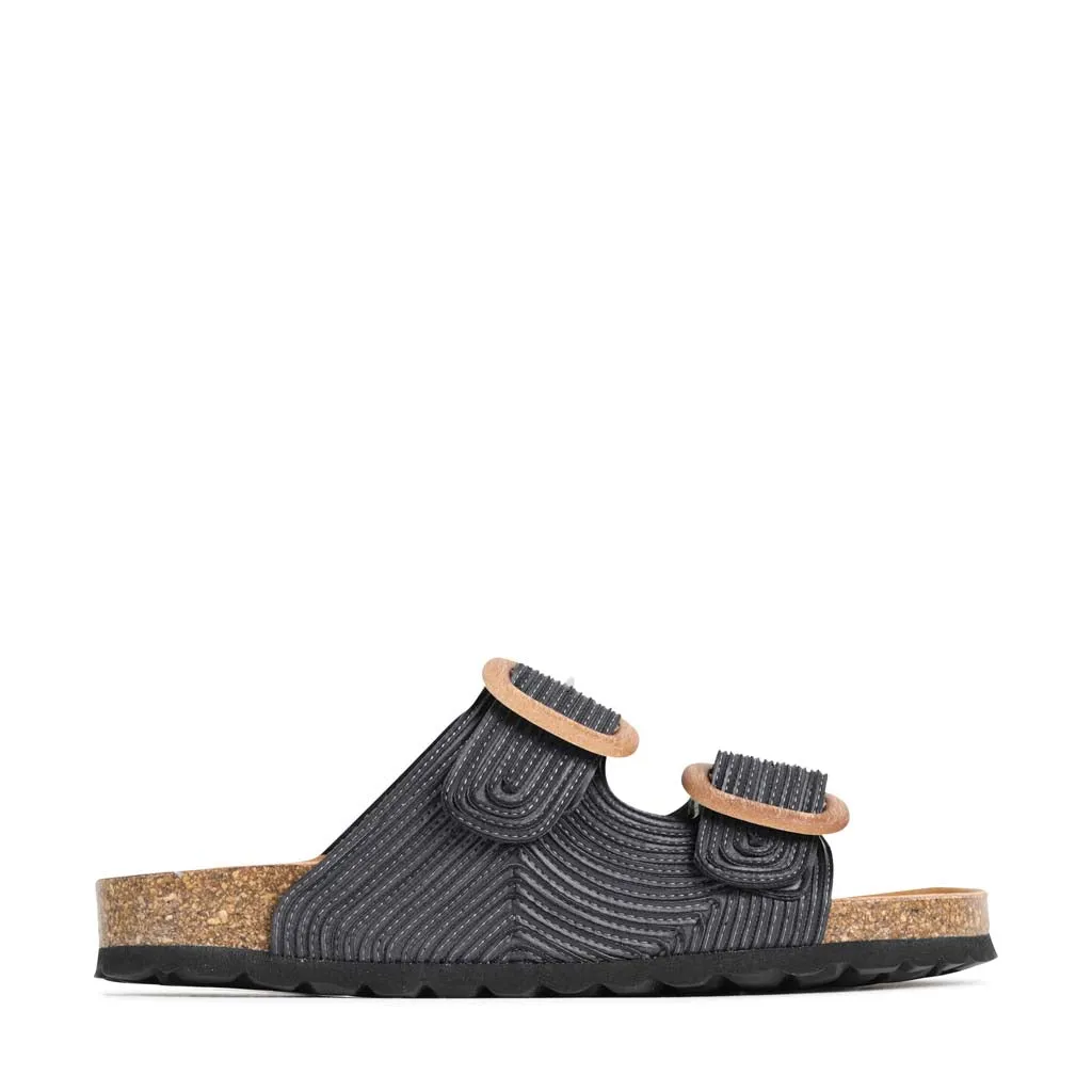 GIANA LEDER-SLIDES SANDALEN
