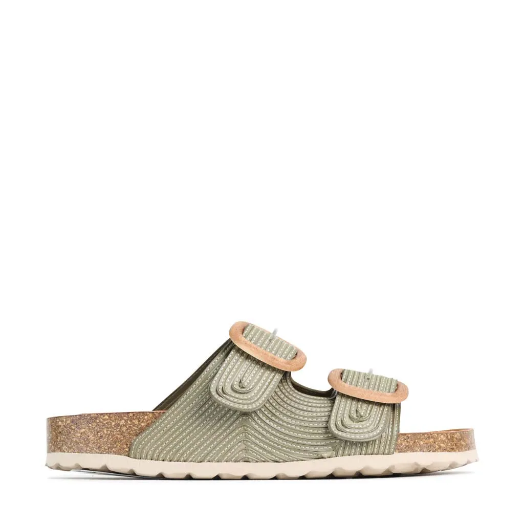 GIANA LEDER-SLIDES SANDALEN