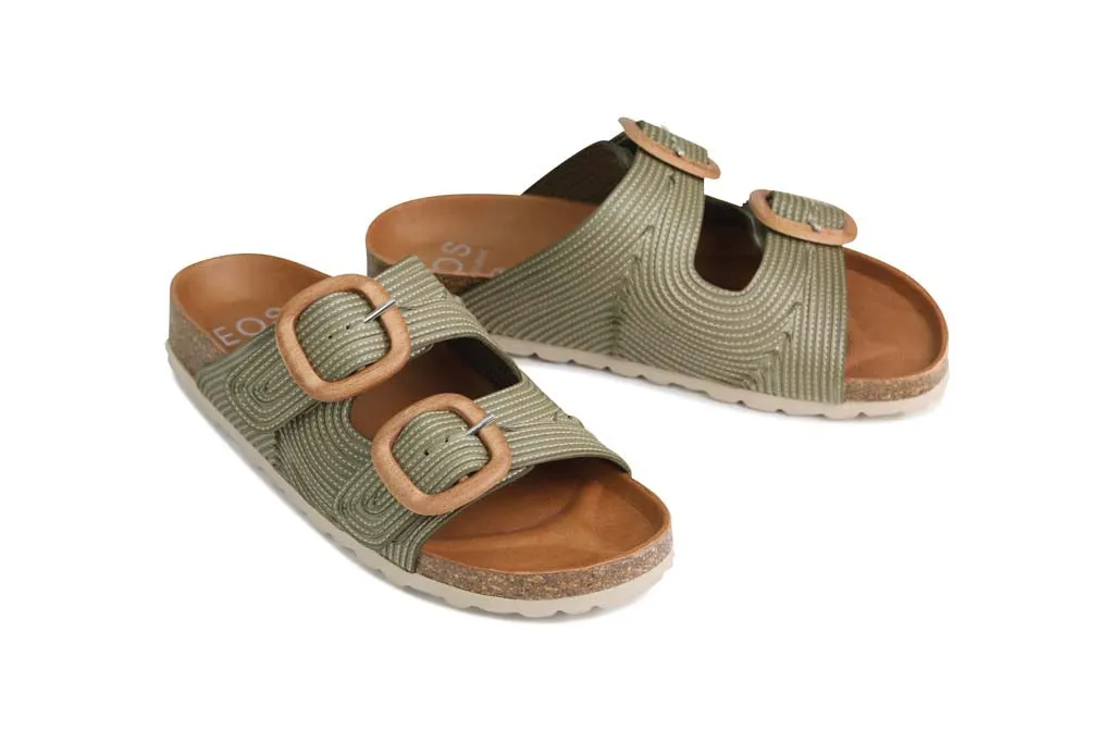 GIANA LEDER-SLIDES SANDALEN