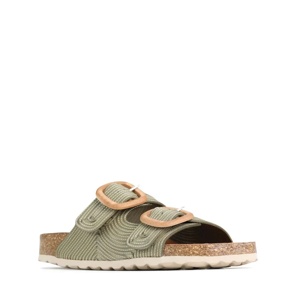 GIANA LEDER-SLIDES SANDALEN