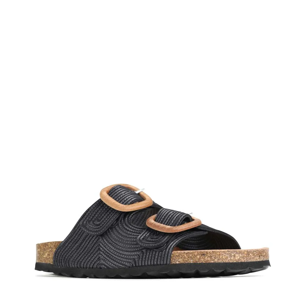 GIANA LEDER-SLIDES SANDALEN