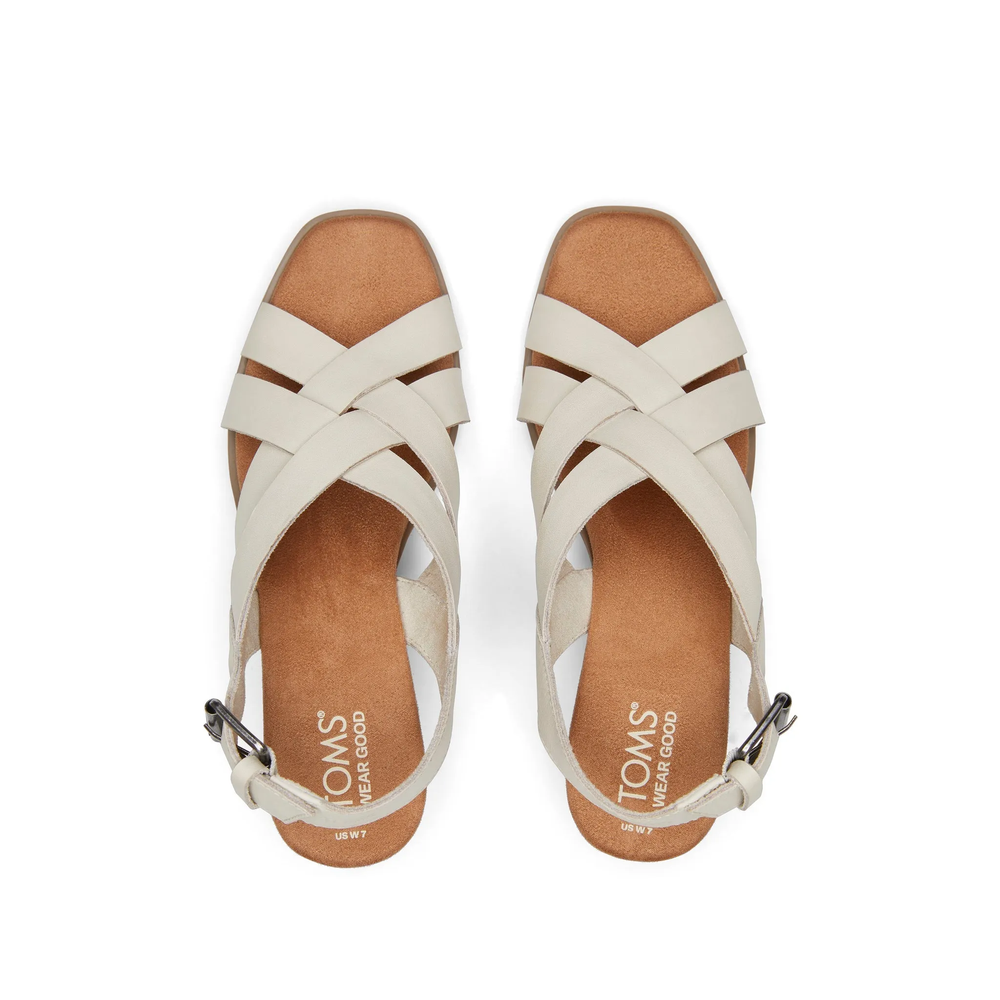 Gracie Creme-Leder Keil-Sandalette