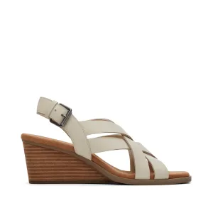 Gracie Creme-Leder Keil-Sandalette