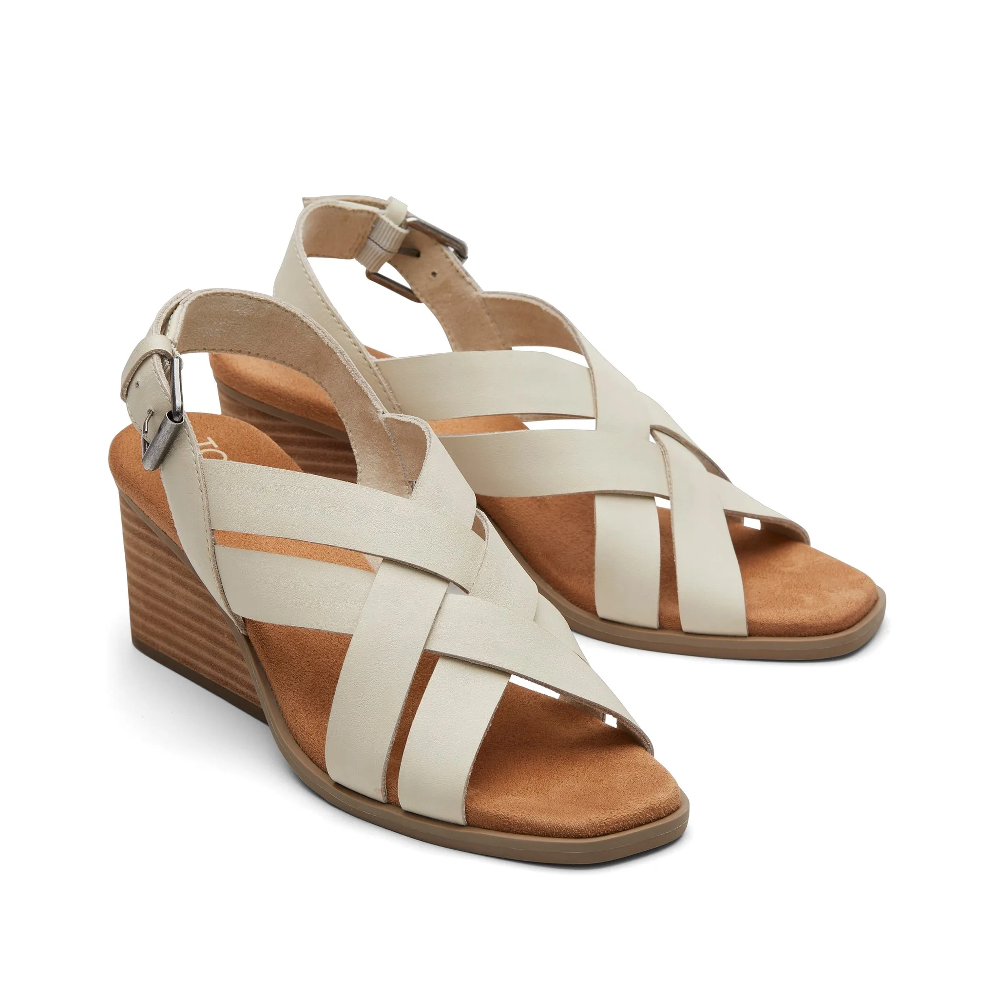 Gracie Creme-Leder Keil-Sandalette