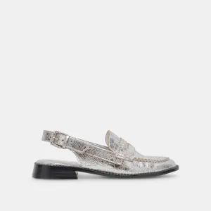 HARDI LOAFERS SILBER CRACKLED LEDER