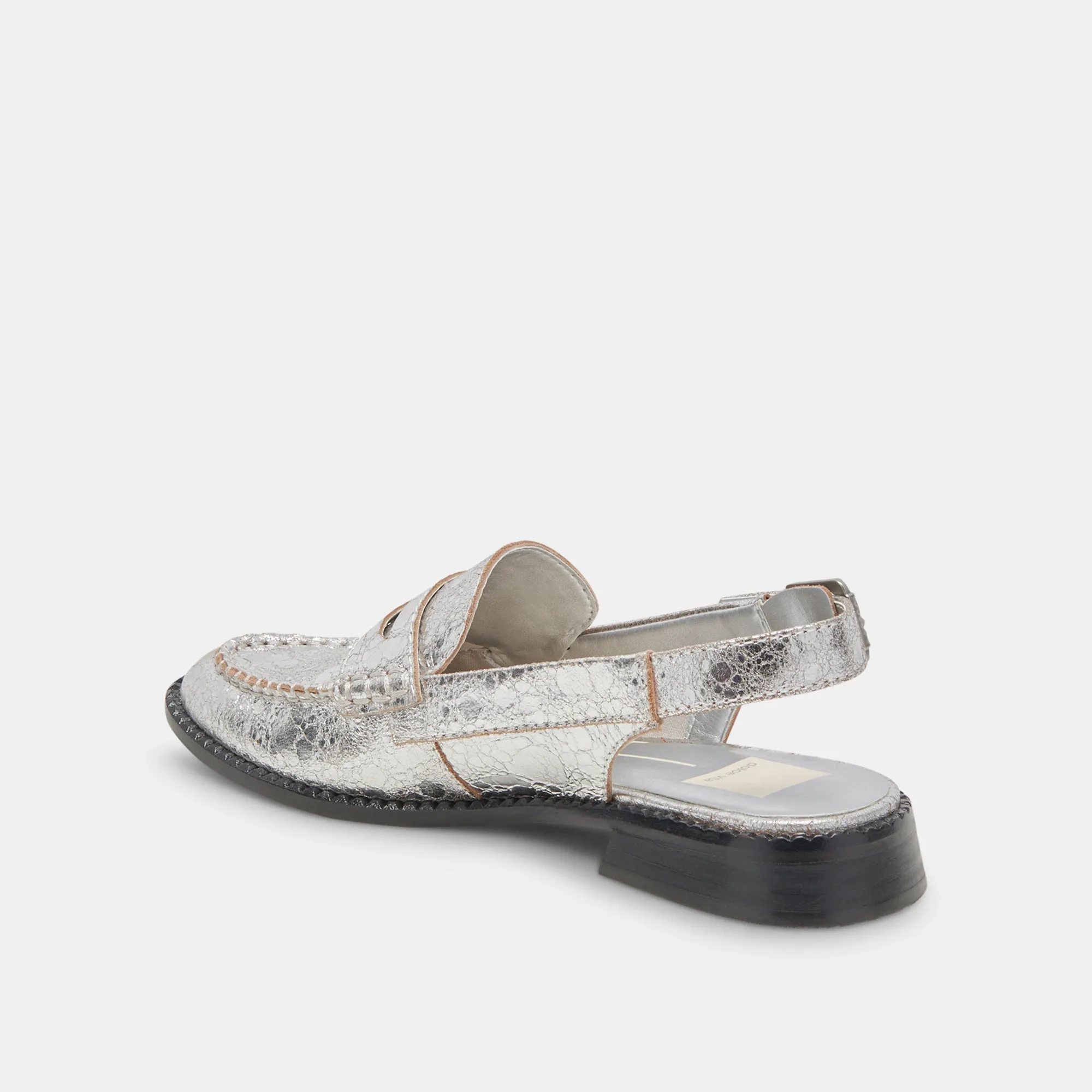 HARDI LOAFERS SILBER CRACKLED LEDER