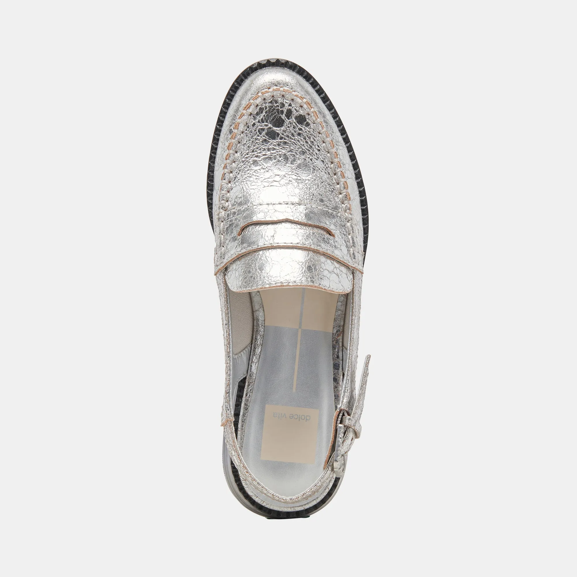 HARDI LOAFERS SILBER CRACKLED LEDER