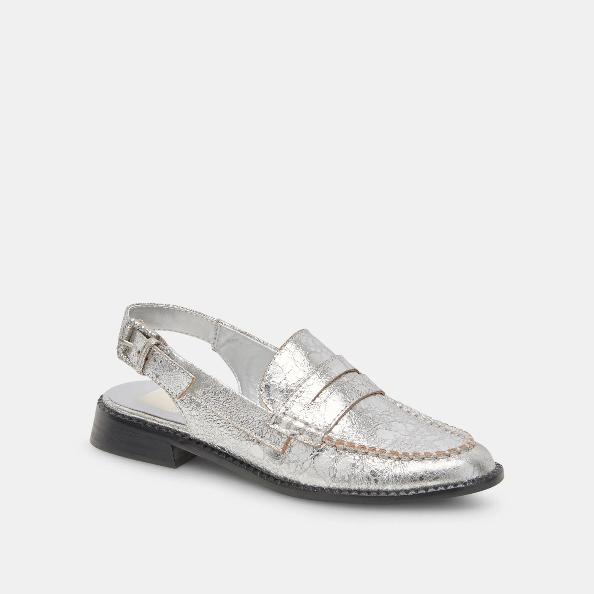HARDI LOAFERS SILBER CRACKLED LEDER